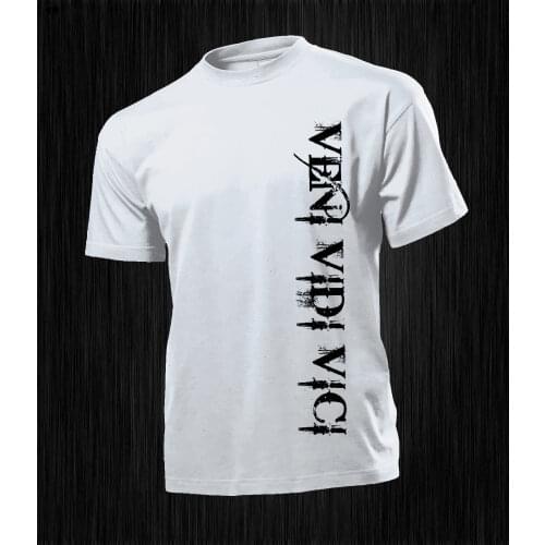 New Summer Men Men 100% Cotton Cool T-Shirt Uomo Happiness Regalo Estate 2017 Veni Vidi Vici Giulio Cesareshort Sleeve Shirts