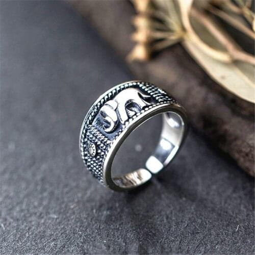 New Silver Color Elephant Rings for Women Adjustable Size Rings Fashion Wedding Jewelry Anillos Mujer