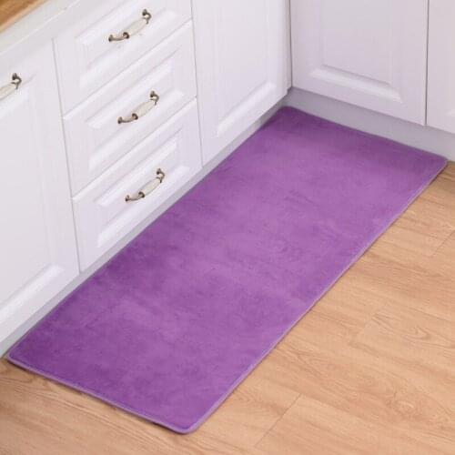 Zeegle Solid Kitchen Rugs Floor Carpets Bedroom Bedside Mat Anti-Slip Doormat Bathroom Bath Mats Toilet Rugs Living Room Carpets