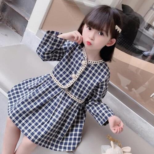 Autumn Princess Lovely Girls Plaid Clothing Sets Korean Style Fashion Elegant Blazer Coat+Sleeveless Vest Dress Outfit 1-7Yrs