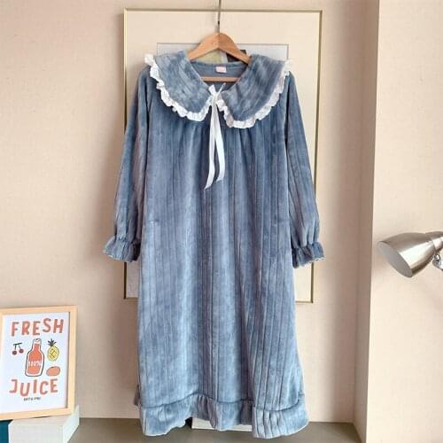 Pajamas Cute Long-sleeved Pajamas Facecloth Sweet Loungewear Female Sleepwear Autumn and Winter Pajamas Women Pajamas Nightgown