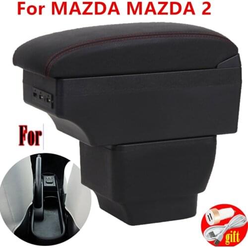 For Mazda 2/Demio/Mazda2 skyactiv version armrest box central Store content box Dual Layer USB Charging Car accessories