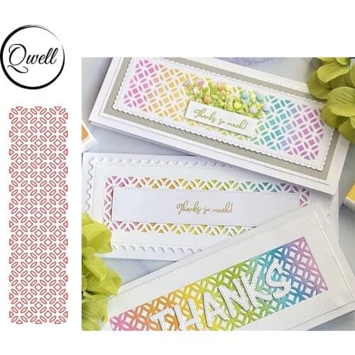 QWELL Coin Shape Repetition Scallop Slimline Cutting Dies Craft Paper Cards Making Template 2021 DIY Scrapbooking Embossing Dies