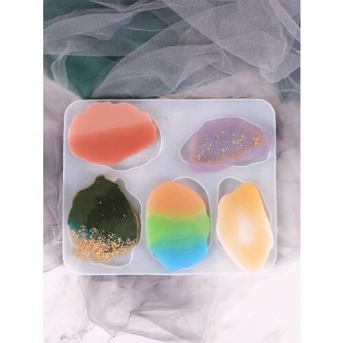 Crystal Transparent Coaster Mold Large Swing Table Cup Pad Resin Casting Molds Irregular Cloud Shape Epoxy Silicone Mold DIY