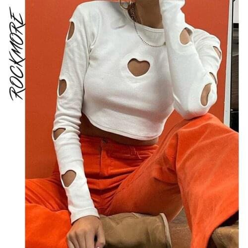 Женские однотонные футболки Rockmore China At AliExpress