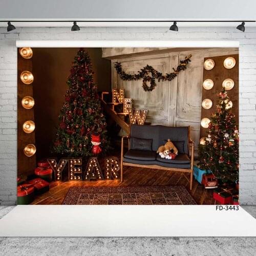 Christmas Tree Living Room Decors Photo Backgrounds Custom Backdrop for Children Baby New Year Party Photocall Photography Props