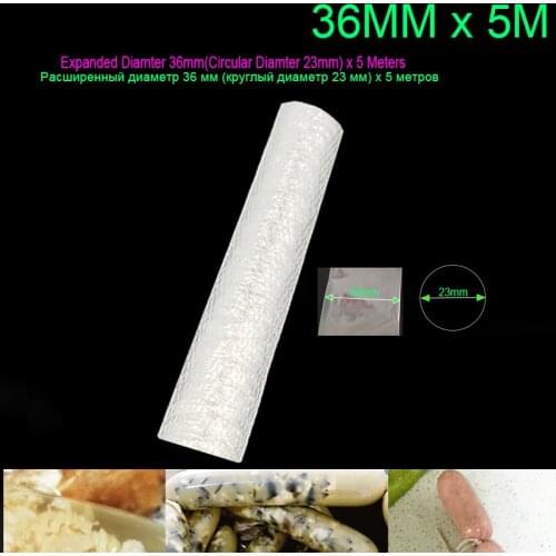 3M/5M/10M Food Grade Casings for Sausage Salami Wide 5cm Shell for Sausage Maker Machine Hot Dog Plastic Casing Inedible Casings