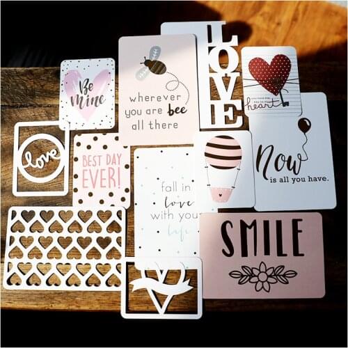 Fall In Love Journaling Gold Foil Hollow Out Pocket Cards for Scrapbooking DIY Projects/Photo Album/Card Making paper Crafts