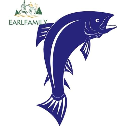 EARLFAMILY 13cm x 9.2cm for Cool Jumping Fish Funny Car Sticker JDM Car Styling Motorcycle Waterproof Graffiti Vinyl Car Wrap