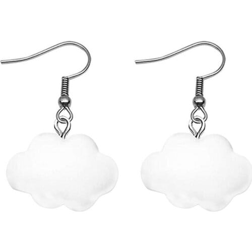 1 Pair Cloud Shape Charm Earrings Decor Cute Drop Hook Earrings Pendant Wire Earrings Jewelry Accessories For Women Girls