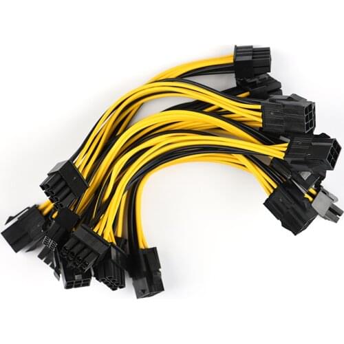 10pcs/Lot 20cm 6-pin PCI Express To PCIe 8 (6+2) Pin Motherboard Graphics Video Card PCI-e GPU VGA Splitter Power Data Cable