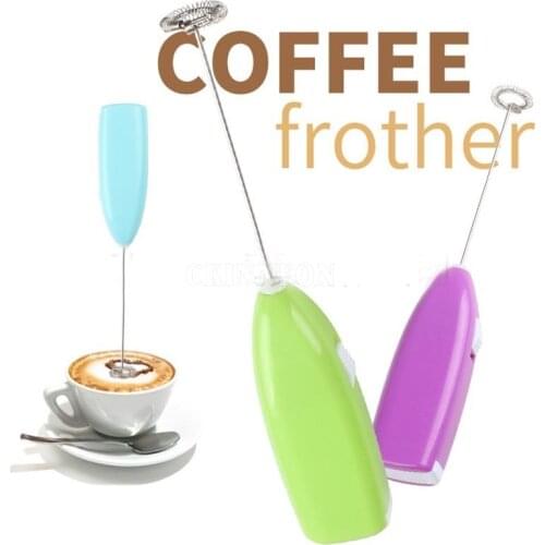 100Pcs/Lot Top Coffee Electric Milk Frother Foamer Rother Batidora Drink Whisk Mixer Egg Beater Mini Handle Stirrer Kitchen Tool