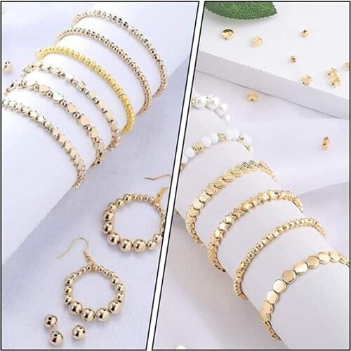 1300Pcs Decorative Spacer Beads Assorted Spacer Beads Geometric Greek Key Pattern for Jewelry Making