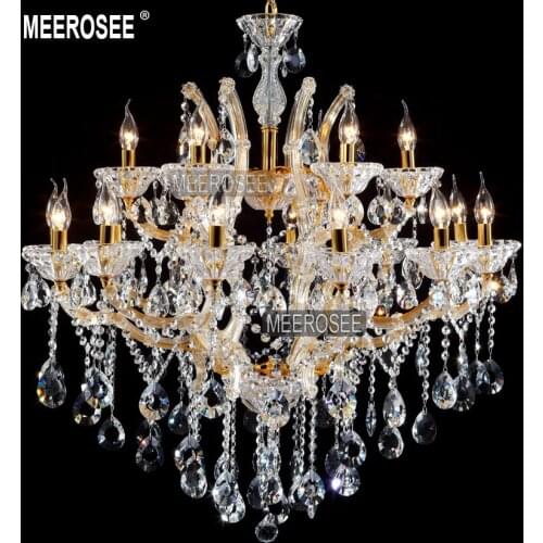 18 Lamps Clear Crystal Chandelier Lighting Fixture Hotel Lustres Candle lampadari Kitchen cristal pendentes of Living room