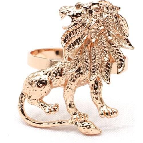 30pcs/lot Hotel Western Tableware Lion Napkin Button Animal Napkin Ring Cloth Ring