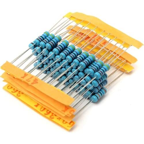 300pcs/lot 1W Metal Film Resistor Assorted Kit, 30 values 1% 1K - 820K assortment Set of resistors 1K 10K 100K 1.5K 15K 150K