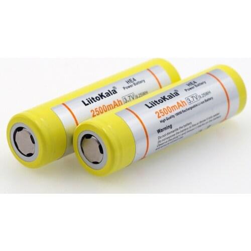 4 pcs. New liitokala he4 18650 Li-ion battery 3.7 V 2500 mAh battery can hold electronic special 20A 30A discharge