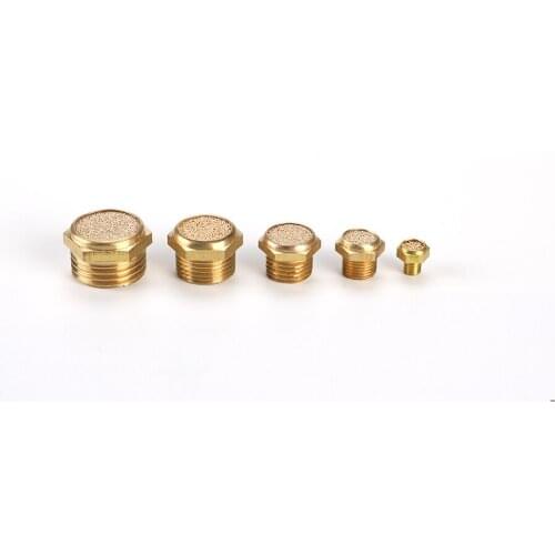 5Pcs Pneumatic Brass Exhaust Muffler SLM M5 1/8" 1/4" 3/8" 1/2" Silencers Fitting Noise Filter Reducer Connector Copper