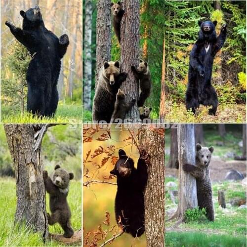 5D DIY Diamond Painting Animal Bear Diamond Embroidery Cross Stitch Mosaic Home Decoration Christmas Gift TT1450