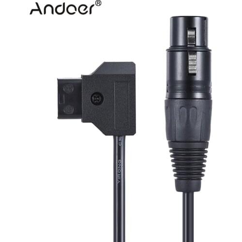 Andoer 100cm/3.3ft V-mount Battery Plate Camcorder Monitor D-Tap Male to XLR 4-Pin Female Adapter Power Supply Cable Cord