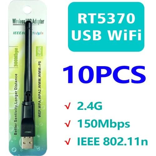 [10 PCS] USB WiFi Antenna with Ralink RT5370 main chip 150Mbps 2.4GHz 802.11b/g/n Rotatable Wireless USB WiFi Adapter
