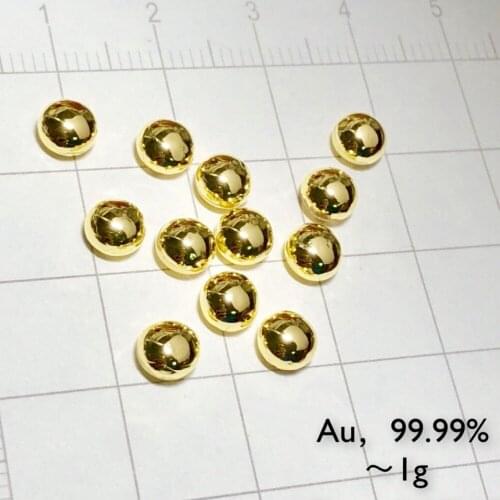 Solid Gold metal bead 1 gram 99.99% pure element 79 sample