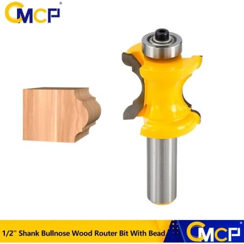CMCP 1/2" 12.7mm Shank Bullnose Bead Column Face Molding Router Bit For Woodworking Milling Cutter Tools