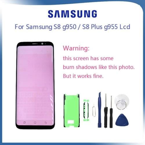 For Samsung Galaxy S8 S8+ Plus Burn-in Shadow Super Amoled Lcd Display Touch Screen Digitizer G950 G950F G950U G955f G955fd