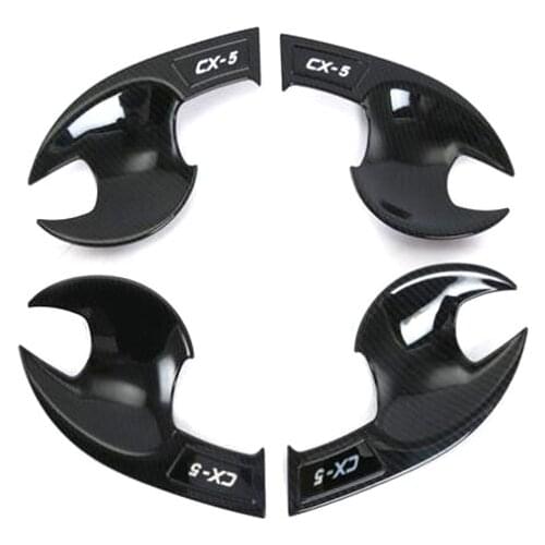 Funduoo FOR Mazda CX5 CX-5 2017 2018 2019 ABS carbon fibre Door Handle Cup Bowl Covers Trim For CX5 CX-5 2017 2018 Car Styling