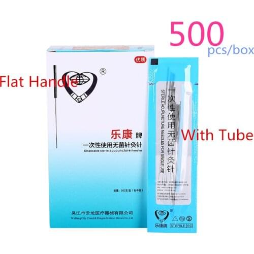 Acupuncture Needle 500 Flat Handle Sterile Acupuncture Needle For Single Use Beauty Massage Needle With Tube Massage guasha