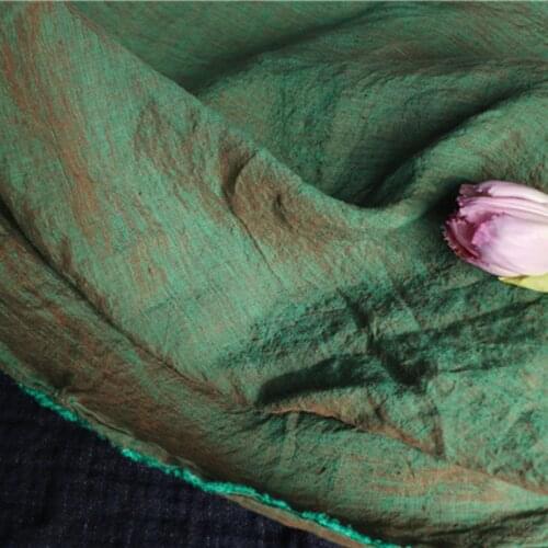 Coffee Green Yarn-dyed High Quality 100% Pure Linen Fabric For Sewing Cloth Dresses Robe Summer Thin DIY Handmade Designer