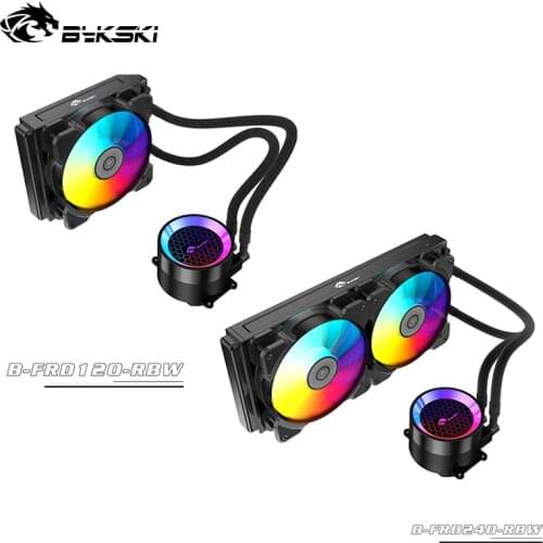 Bykski CPU AIO Cooler, Universal Computer Water Cooling Kit, Pump+Radiator+Fan+CPU Block All In One, 120/240mm,12CM Fan ARGB