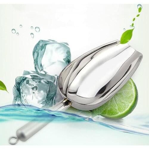 100B 19cm Stainless Steel Ice Shovel Flour Grain Tea Food Multi-purpose Shovel Buffet Candy Bar Ice Shovel Home Multi-Function