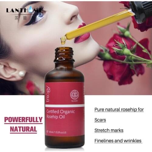 45ML 100% Original Zealand Trilogy Certified Organic Rosehip Oil For Scars Fine Lines Wrinkles Stretch Marks Dehydrated Ageing
