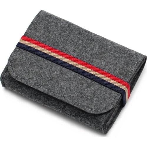 Fashion Felt Storage Bag Mini Power Bank Case Travel Organizer For Digital Accessories Portable Gadget Pocket Pouch