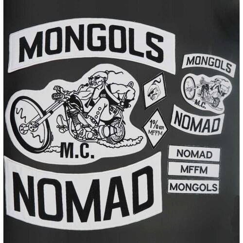 MONGOLS NOMAD patch Embroidered punk biker Patches Clothes Stickers Apparel Accessories Badge