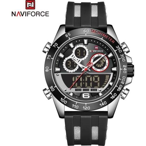 NAVIFORCE Men Watch Luxury Brand 3ATM Waterproof Digital Clock Military Quartz Sport Chronograph Silicone Strap 2021 New Arrival