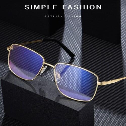 Full Rim Metal Frame Glasses For Male New Arrival Square Shape Anti-Blue Light Lenses Optical Spectacles