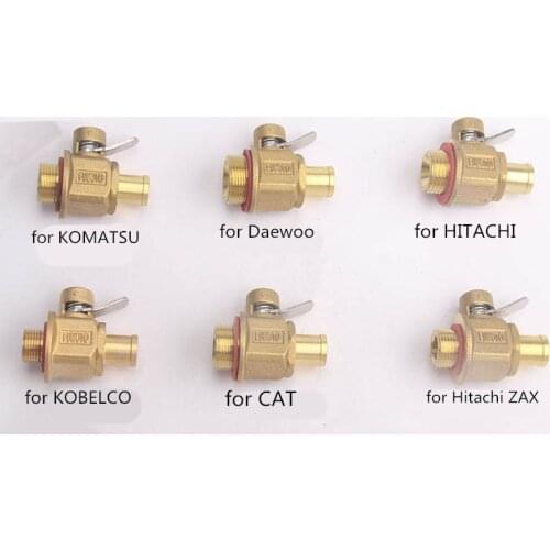 For Kobelco Hitachi Komatsu Daewoo excavator parts engine oil pan drain valve switch