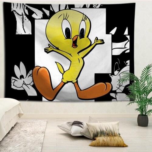 Tweety Bird Tapestries Hanging cloth background wall covering bedroom renovation bed decoration tapestry custom logo
