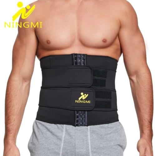 NINGMI Slimming Belt Pulling Underwear Waist Trainer Slim Body Shaper Tummy Trimmer Neoprene Sauna Belt Fajas Cincher