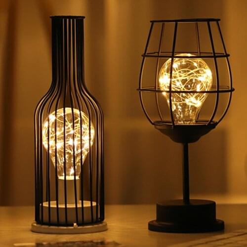 Retro Classic Iron Art LED Table Lamp Reading Lamp Night Light Bedroom Bedside Lamp Desk Lighting Living Room Home Decoration
