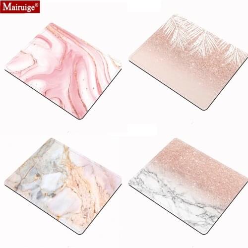 Pink Mousepad 18x20cm Marble Texture Pattern Simplicity Small Mouse Mat Office Desk Mats Computer Mouse Pad Gaming Pc