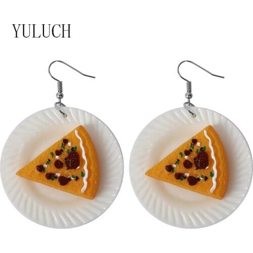 YULUCH girls resin plate food pendant earrings women simple jewelry bonfire party ladies accessories woman Earring
