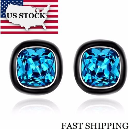 USA STOCK Uloveido Earrings with Blue Stone Vintage Jewelry Cute Studs Earrings for Women Birthday Gifts for Girlfriend E1092