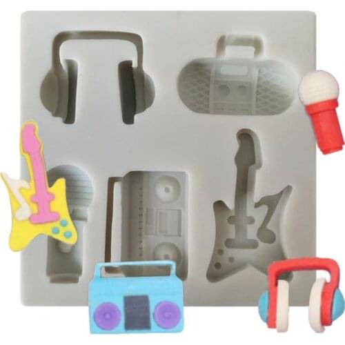 Silicone Mold Scentless Non-stick Food Grade Semiconductior Radio Microphone Guitar Headphone Chocolate Mold