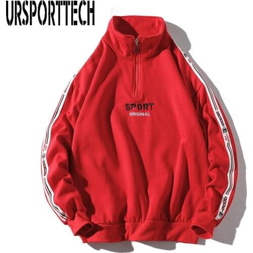 URSPORTTECH Fashion Hoodies Men 2019 Spring Autumn Mens Streetwear Hoodies Pullover Long Sleeve Zipper Hip Hop Hoody Man Top