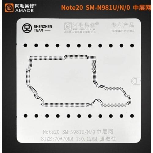 AMAOE Stencil For Samsung Note20 SM-N981U/N/0 Middle BGA Reballing Stencil Tin Planting Net Welding Template Soldering