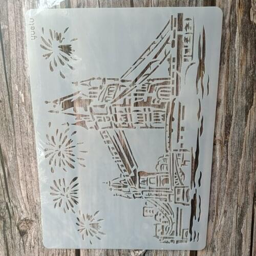 A4 Size DIY Craft Chain Bridge Stencil for Painting on Wood,Fabric,Walls Art Scrapbooking Stamping Album Embossing Paper Cards