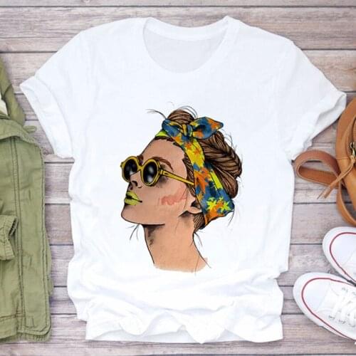 2021 Summer Turban Female Hand-painted Printed T-shirt Female Korean Short-sleeved Casual Plus Size Harajuku Street Style Bottom